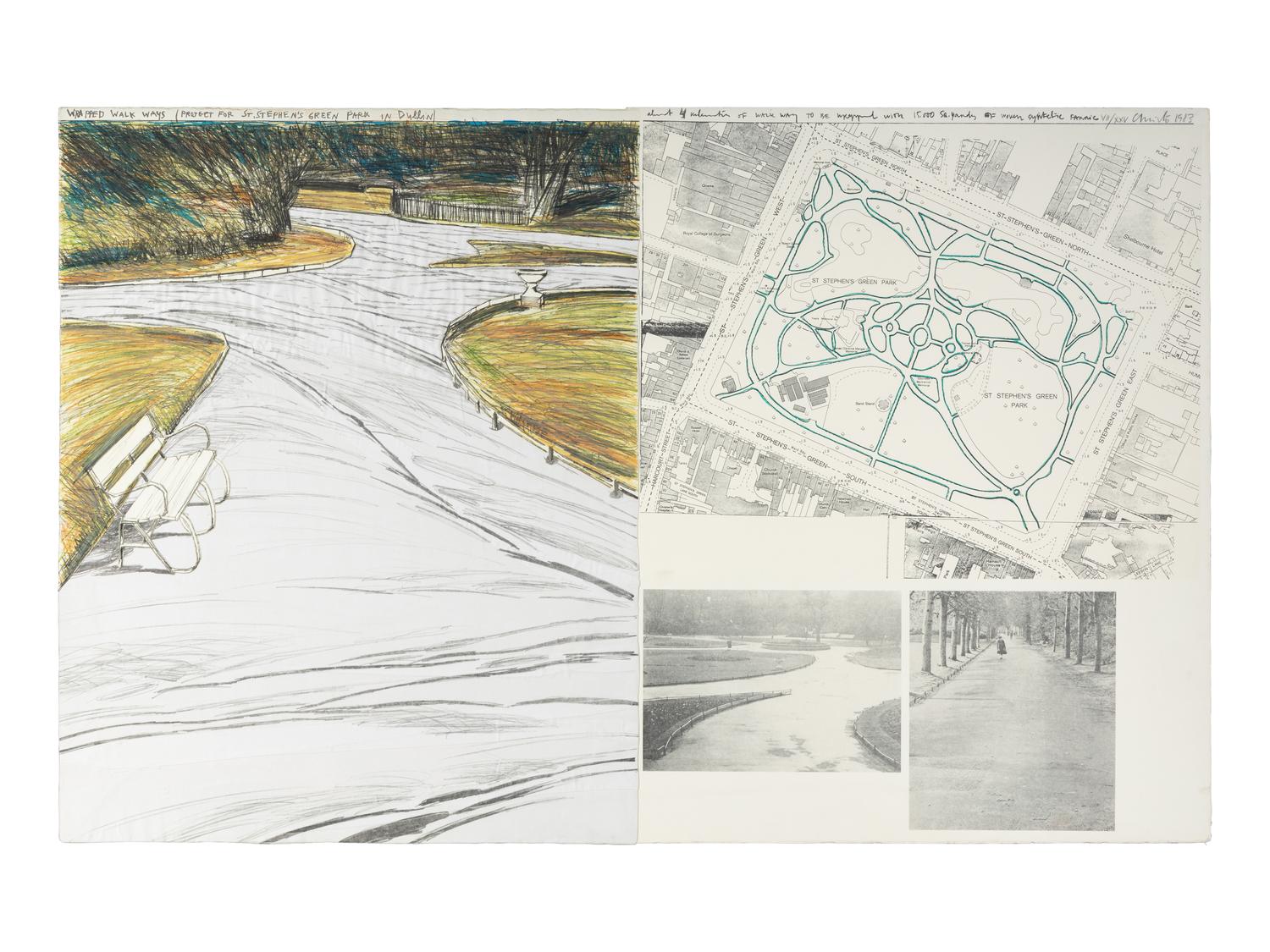 Wrapped Walk ways, Project for St. Stephen's Green Park, Dublin, 1983