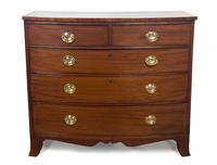 A Hepplewhite Style Mahogany Chest of Drawers Height 36 7/8 x width 42 7/8 x depth 21 1/4 inches. — 19TH CENTURY