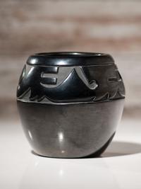 Carved Blackware Pottery Jar