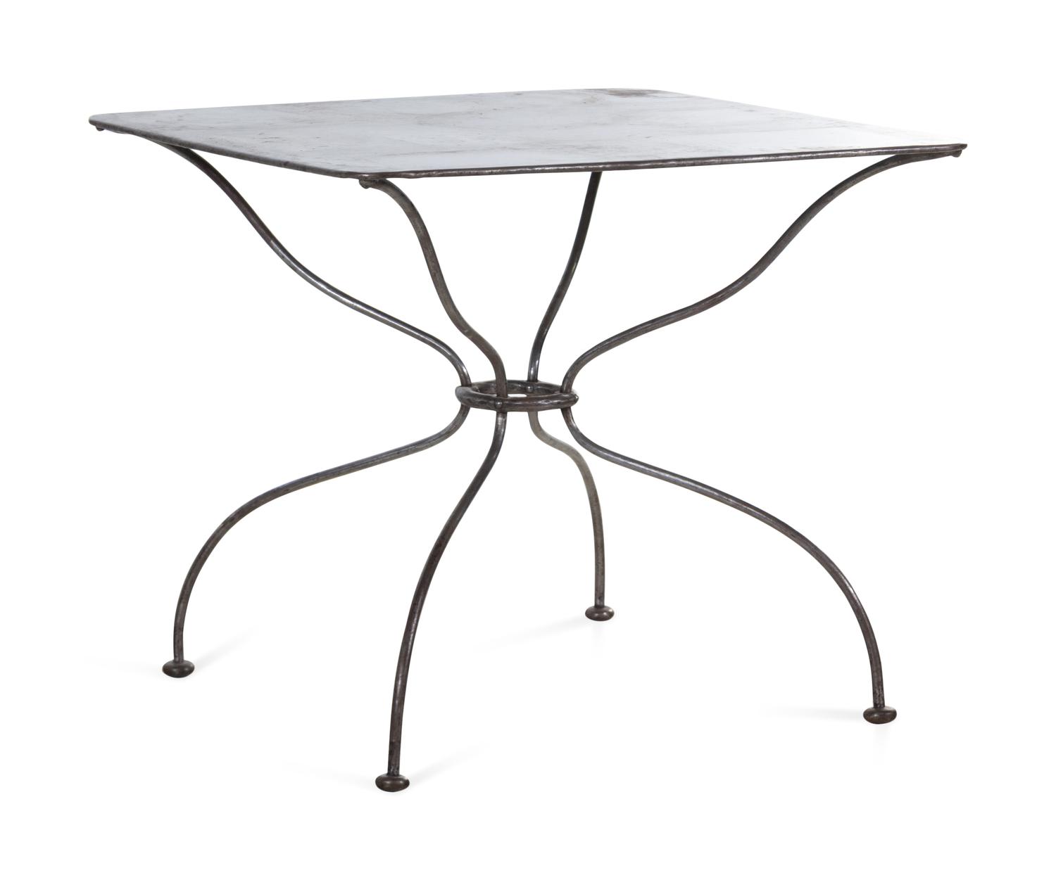 A Brushed Metal Breakfast Table