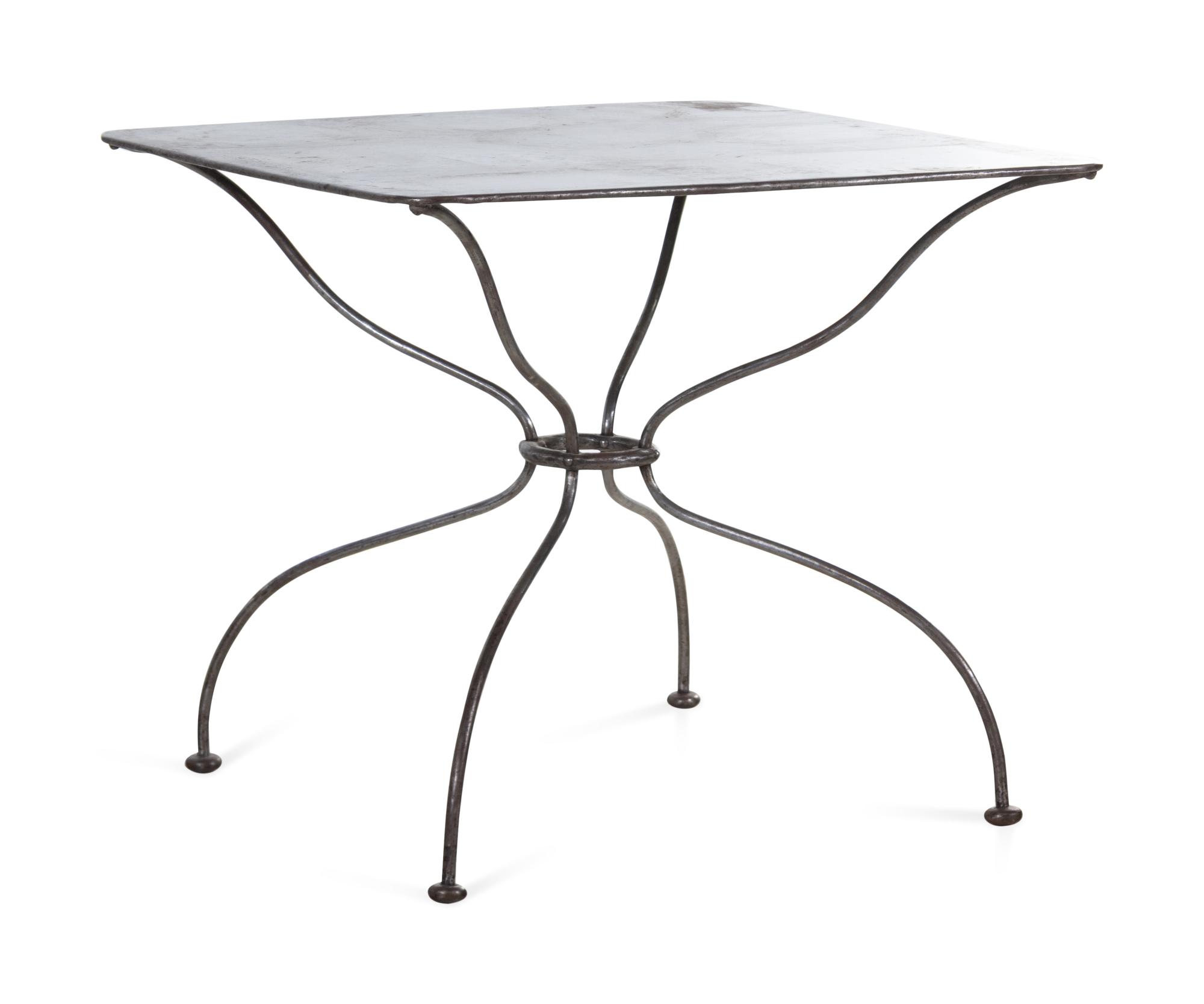 A Brushed Metal Breakfast Table