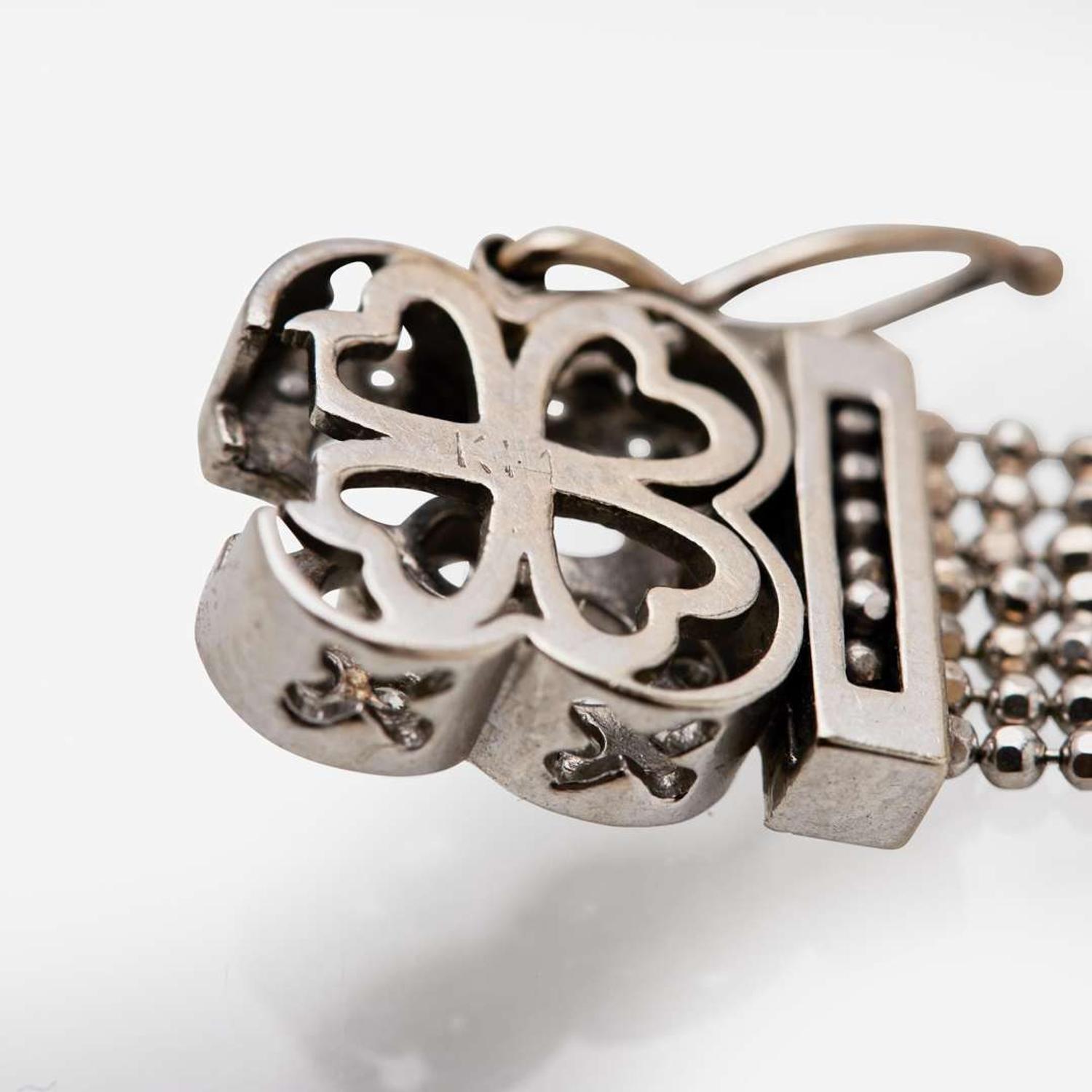 A 14K White Gold and Diamond Bracelet