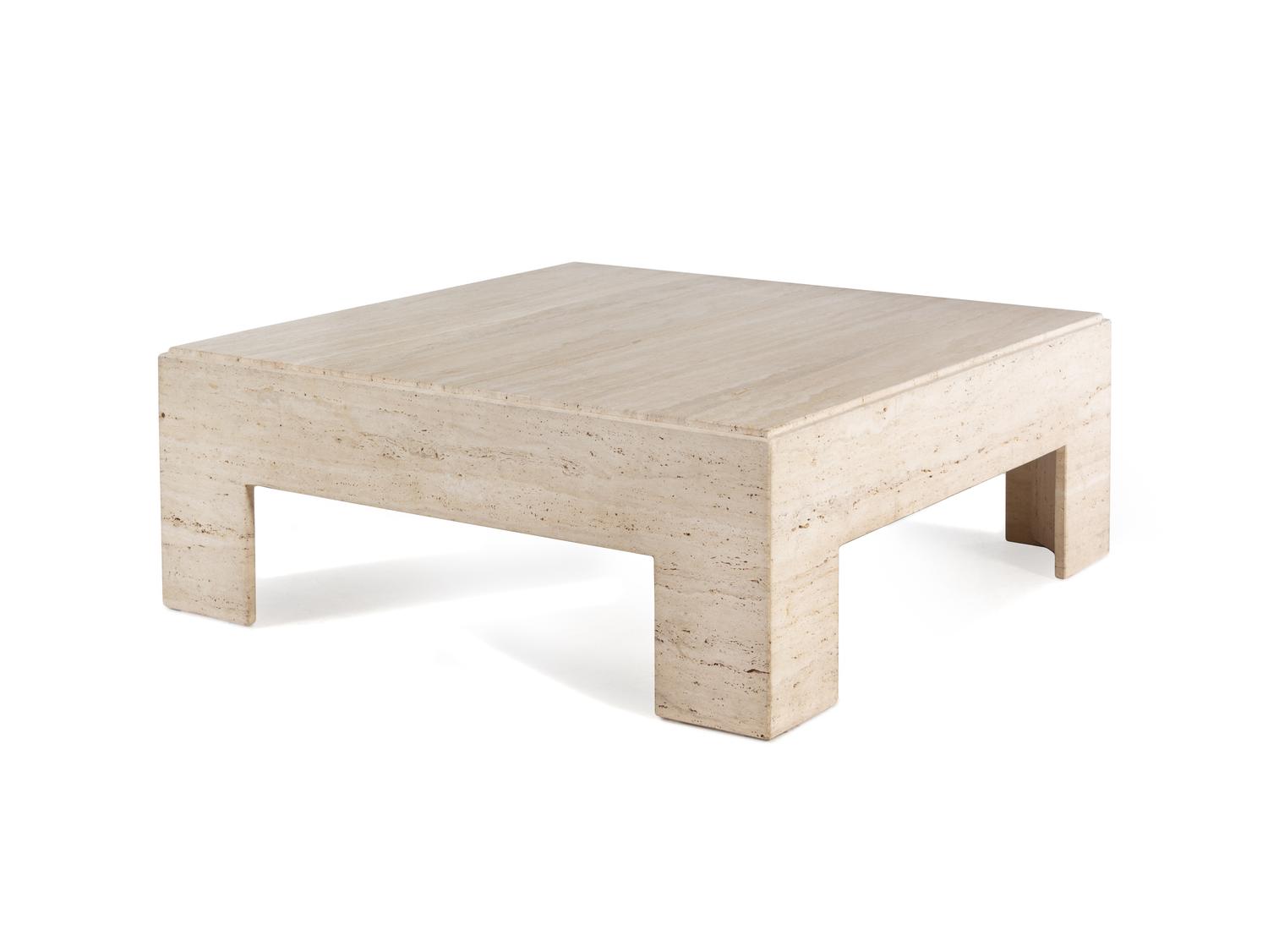 A Travertine Marble Cocktail Table