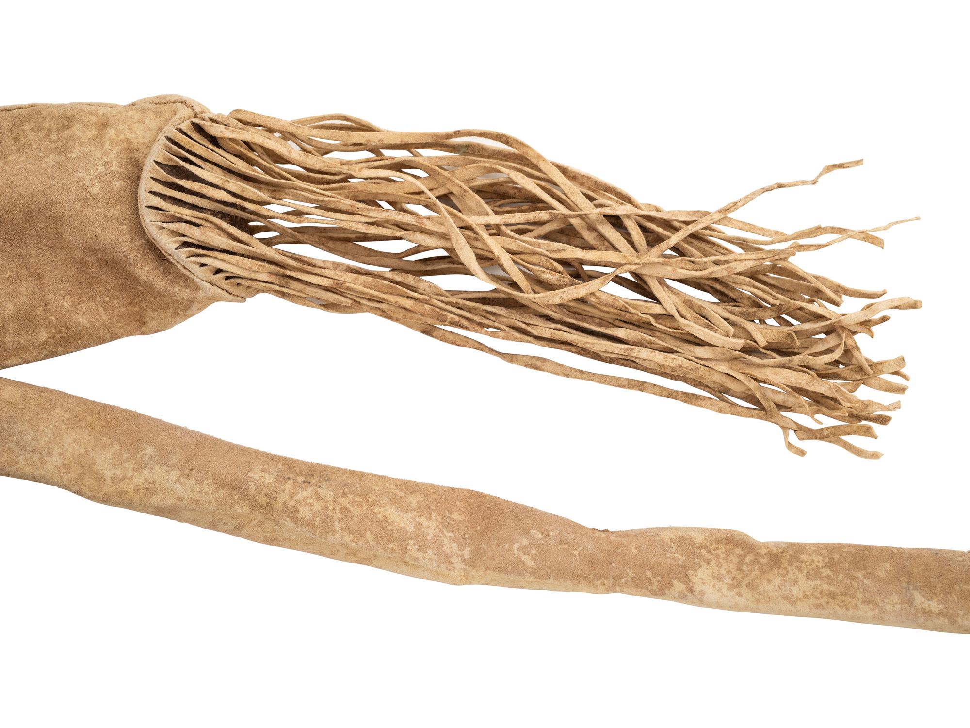 Apache Buffalo Hide Bowcase and Quiver, with Sinew-Backed Recurve Bow and Three Arrows