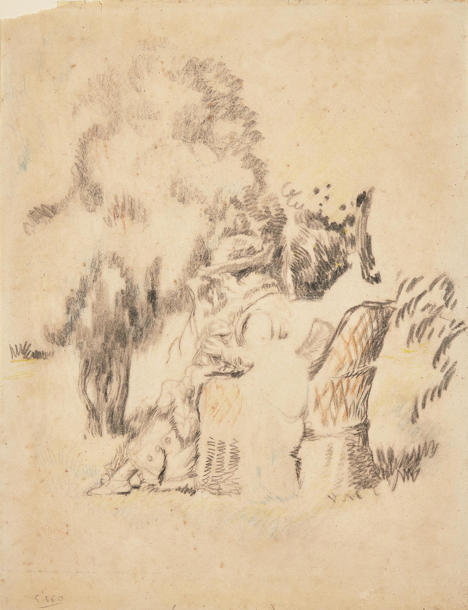 Henri Edmond Cross (French, 1865-1910) — Madame Cross Cousant au Jardin , 1890