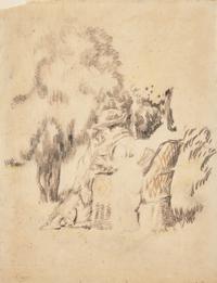 Henri Edmond Cross (French, 1865-1910) — Madame Cross Cousant au Jardin , 1890