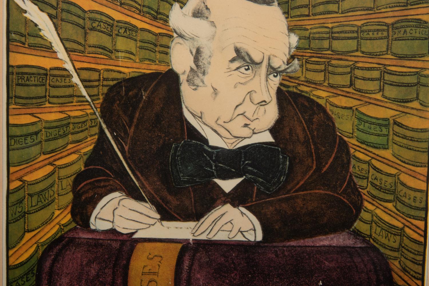 A Set of Ten Lithograph Caricatures of British Lawyers and Politicians by Edmond Xavier Kapp (British, 1890-1978) for The Law Journal