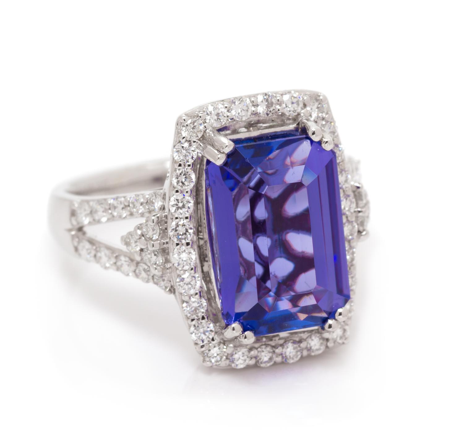 TANZANITE AND DIAMOND RING