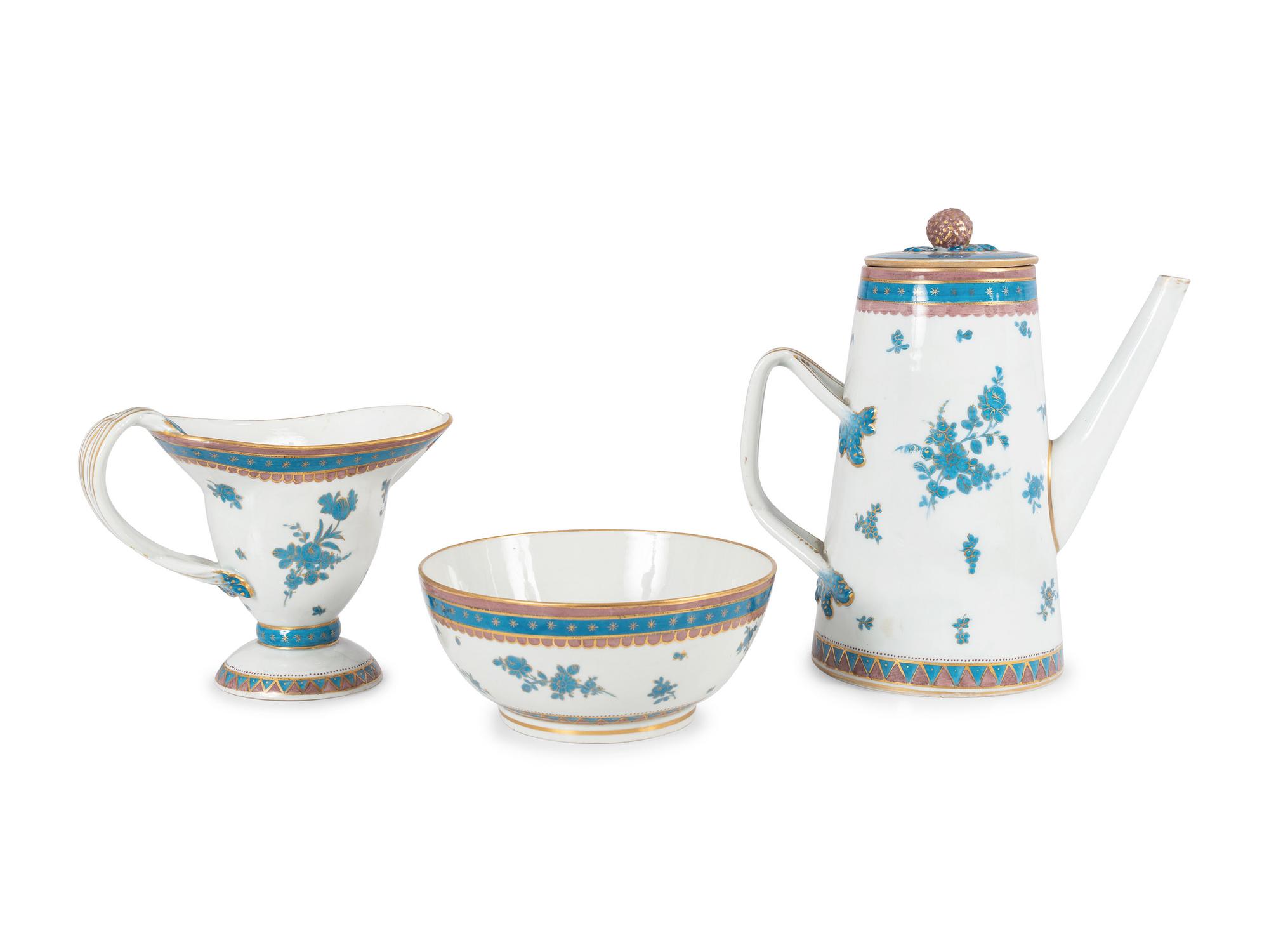 A Samson et Cie Parcel Gilt and Armorial Decorated Part Dinner Service