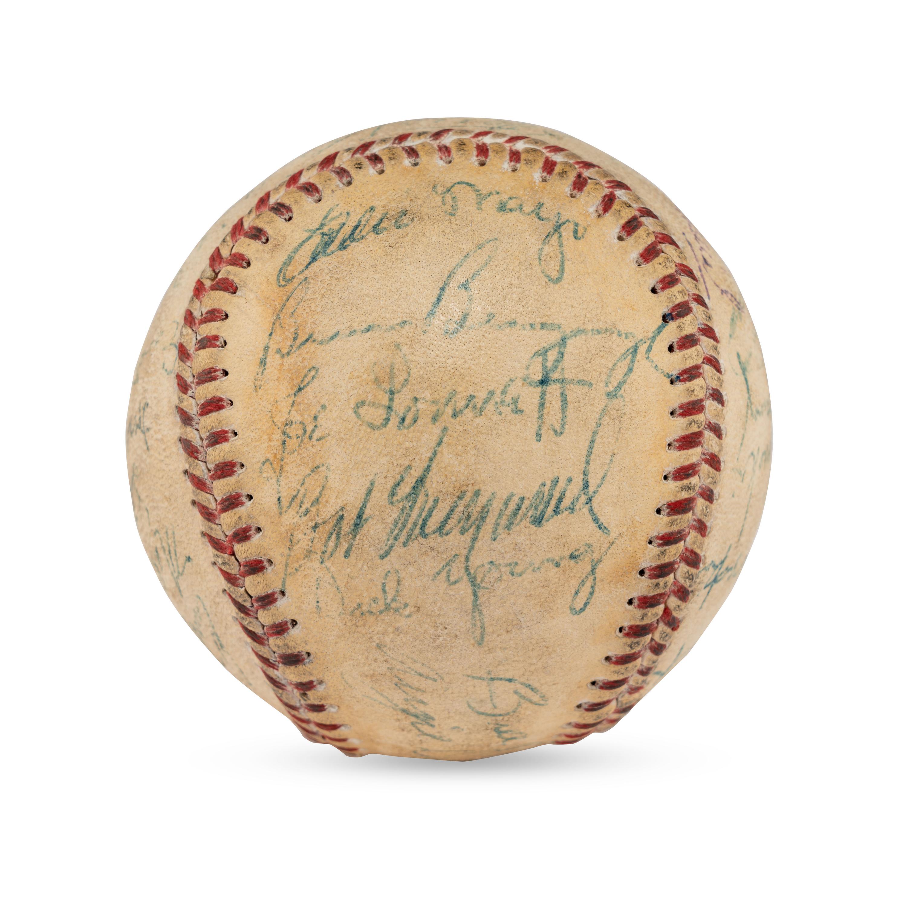 A Philadelphia Phillies Multi Signed Autograph Baseball With Additional 1950s Stars (Stan Musial, Enos Slaughter)