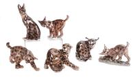 Six Dahl Jensen Copenhagen Porcelain Figures Width of widest 12 1/4 inches. — 20TH CENTURY