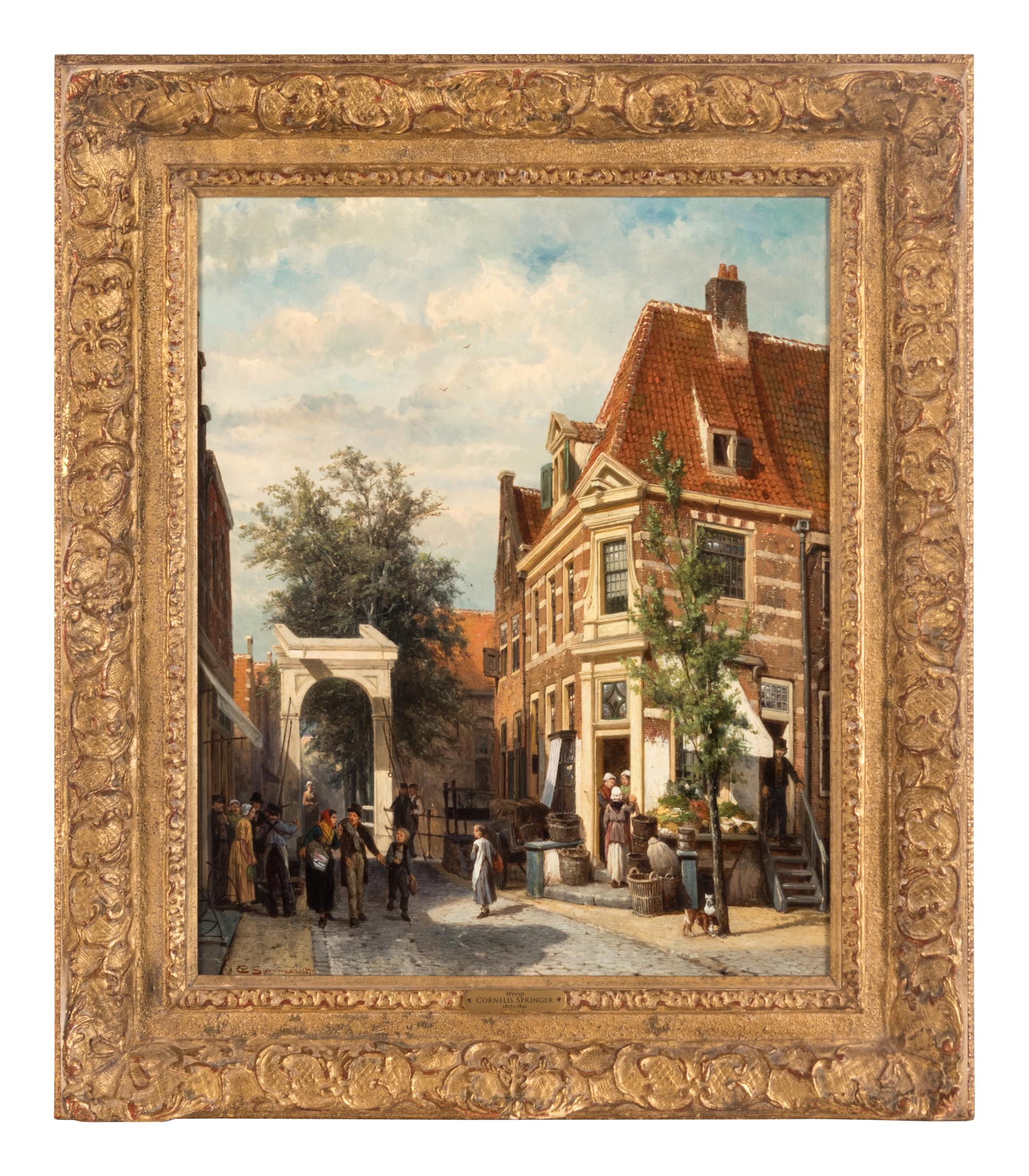 A Busy Street in Weesp , 1887