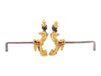 A Pair of French Gilt and Patinated Bronze Chenets with Busts of Ladies