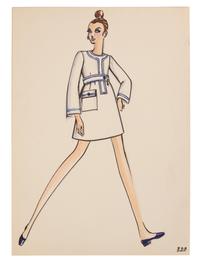 Four Issey Miyake for Geoffrey Beene Fashion Illustrations, Late 1960s