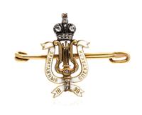 An Antique Silver Topped Gold, Diamond and Enamel Pin, Russian, Circa 1898, 3.40 dwts.
