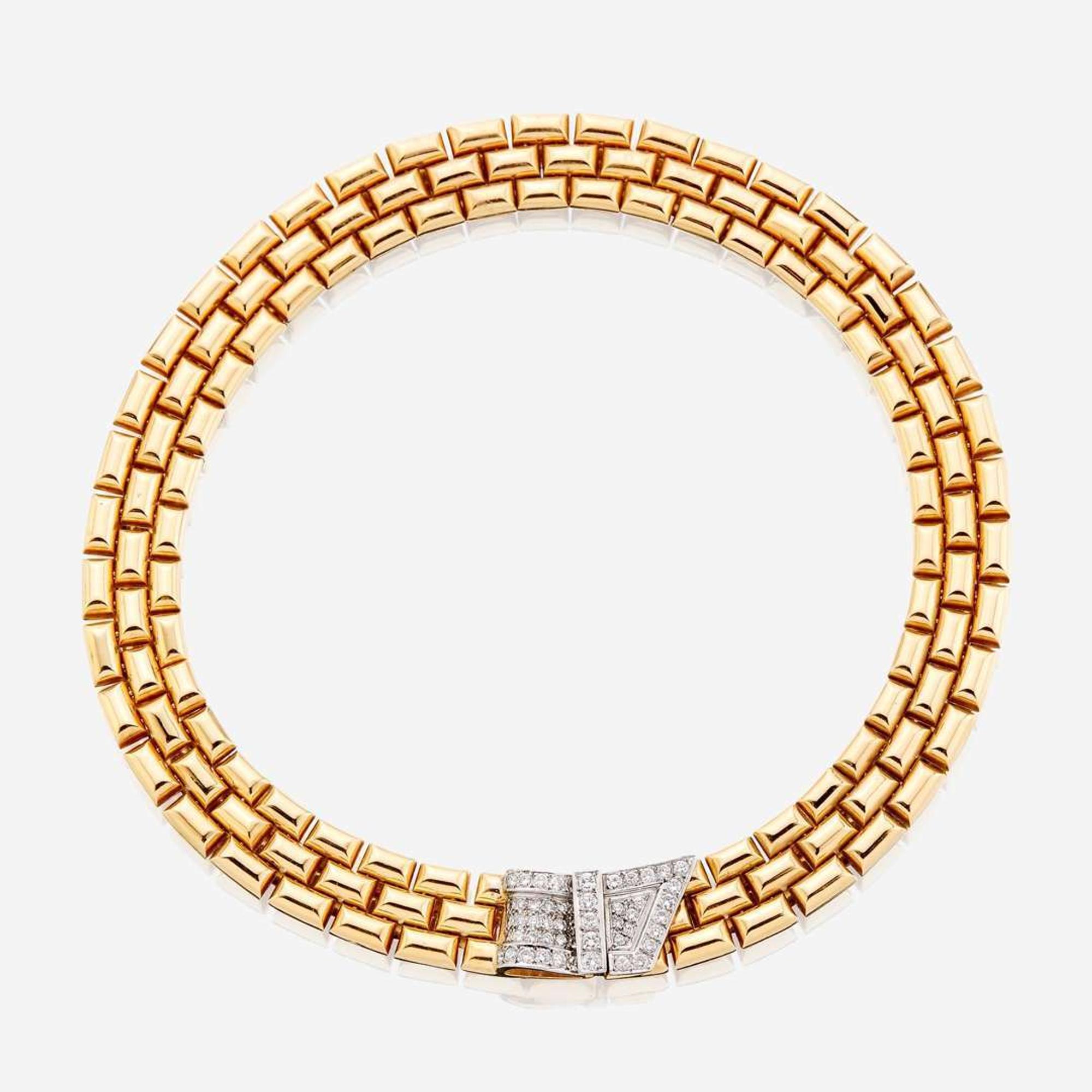 An eighteen karat gold and diamond choker, Italy