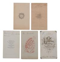 [POLITICS] -- [THE CONFEDERACY]. A group of 6 photographs of Southern politicians, incl. Jefferson and Varina Davis, and Louisiana Governors Roman and Nicholls.
