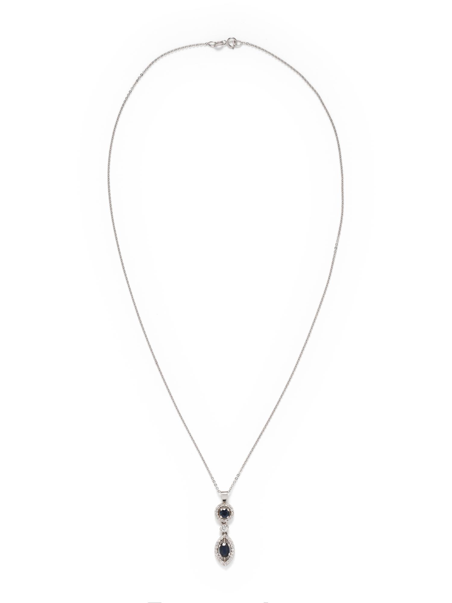 SAPPHIRE AND DIAMOND PENDANT/NECKLACE