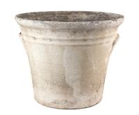 A Group of Concrete Planters Height of largest 18 1/2 inches x diameter 22 inches.