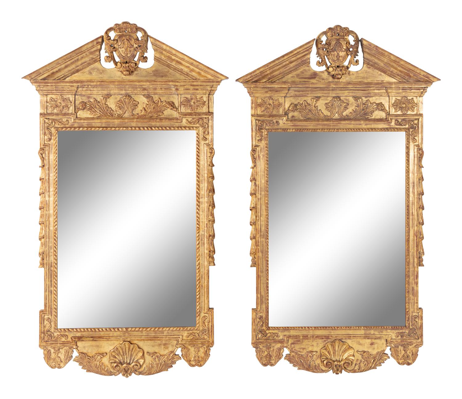 A Pair of Georgian Style Giltwood Pier Mirrors