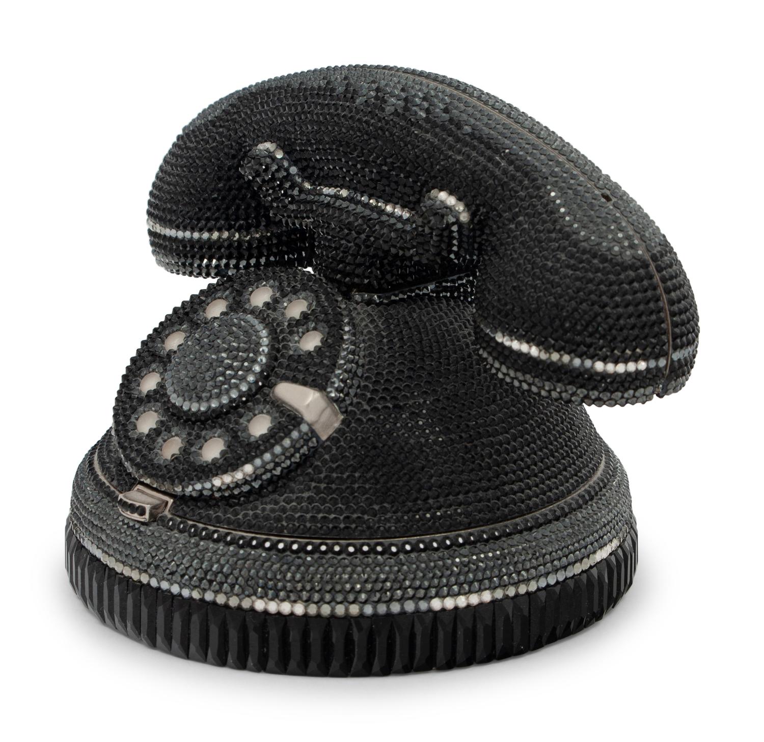 Judith Leiber Collector's Edition Black Rotary Phone Minaudière