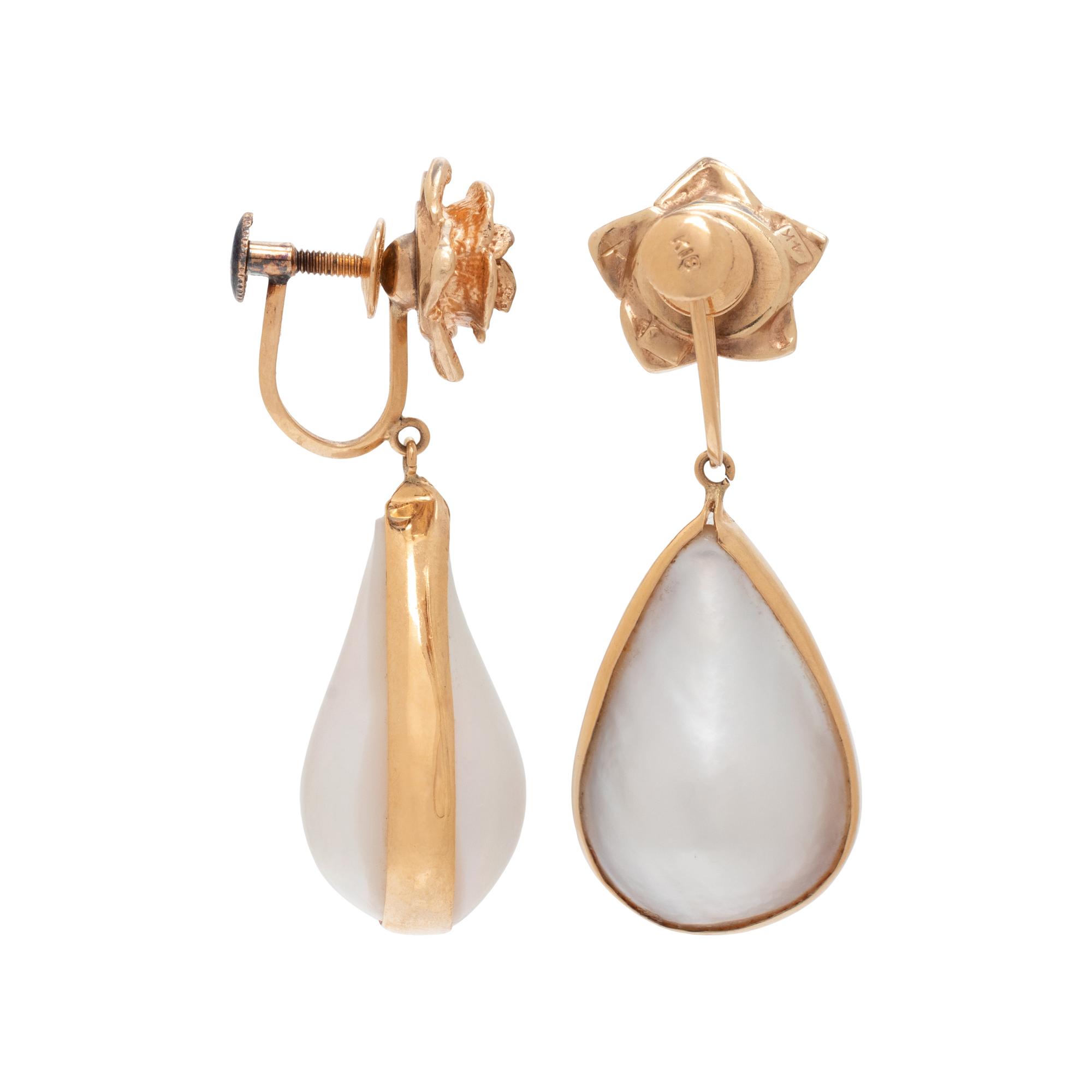 CULTURED PEARL AND DIAMOND EARRINGS