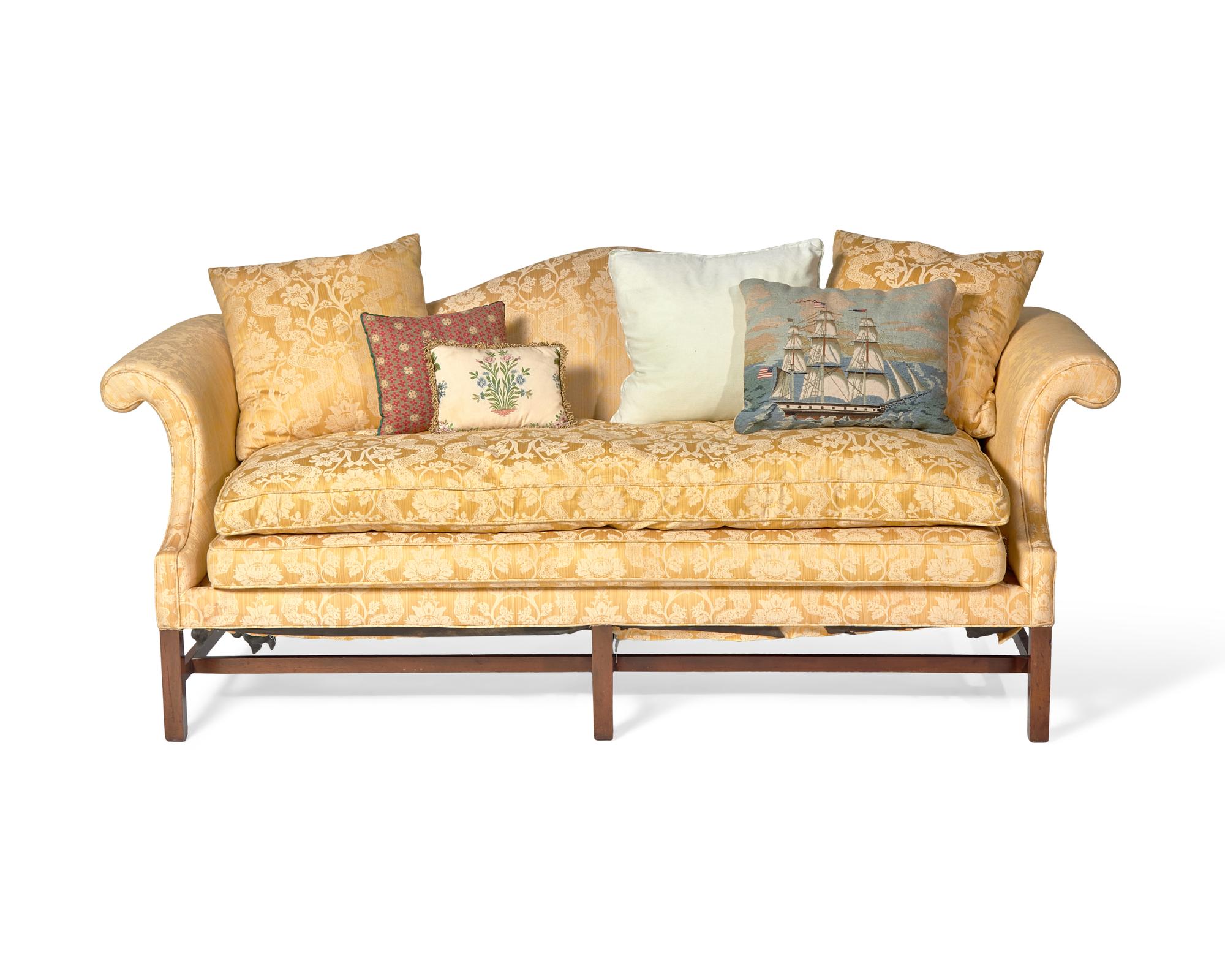 A Chippendale Style Mahogany Camelback Sofa