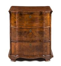 A Continental Chest of Burlwood Drawers Height 28 1/2 x width 24 1/2 x depth 15 3/4 inches. — 18TH/19TH CENTURY
