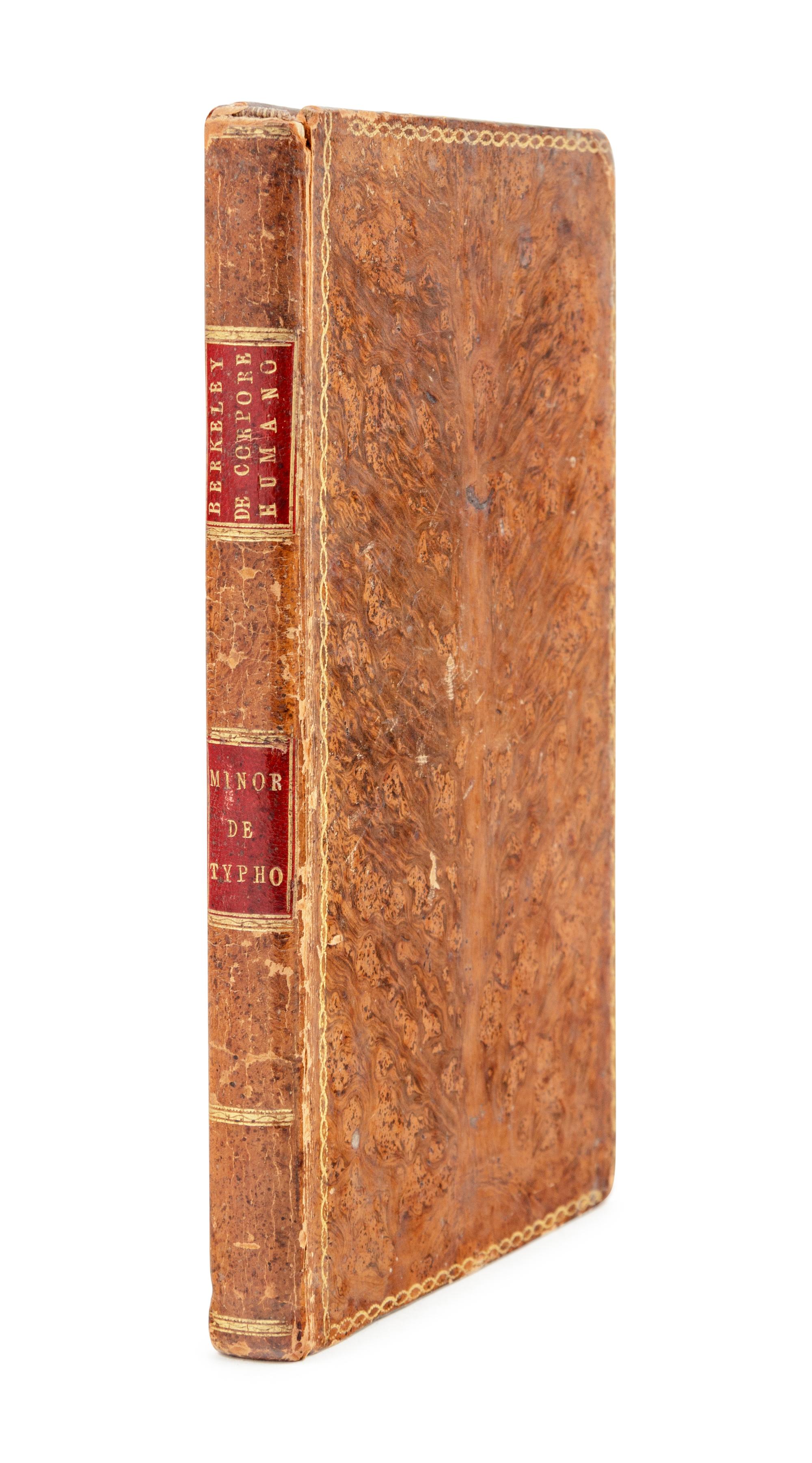 BERKELEY, Carter Burwell (1768-1839). Tentamen medicum inaugurale, de corpore humano quaedam complectens ... Edinburgh: Adam Neill, 1793.
