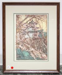 Hiroshi Yoshida, (Japanese, 1876-1950), Hirosaki Castle