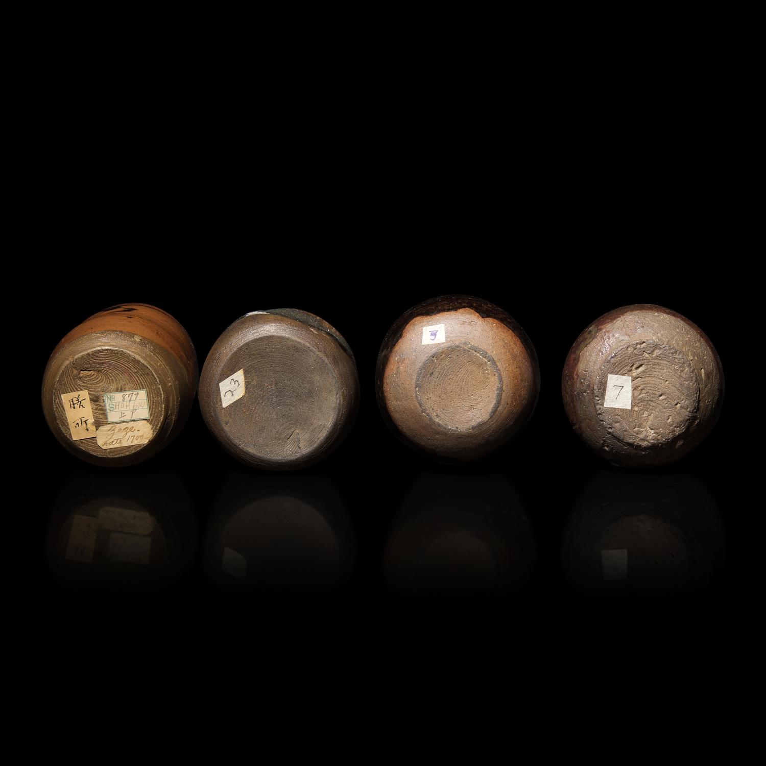 A Group of Four Assorted Japanese Stoneware Tea Caddies, Chaire , 17th/18th Century