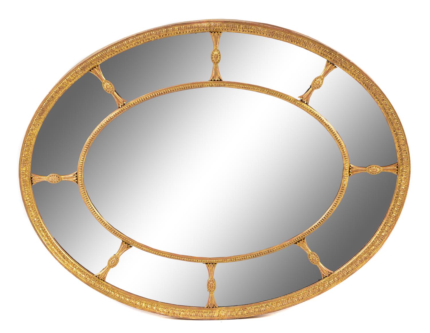 An Adam Style Giltwood Mirror Height 43 x width 34 inches. — 19TH CENTURY