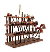 A Large Collection of Wood Briar Smoking Pipes