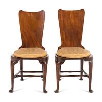 A Pair of George II Mahogany Hall Chairs