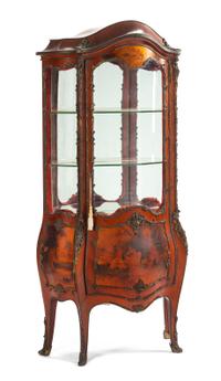 A Louis XV Style Vernis Martin Vitrine Height 71 x width 33 x depth 16 inches. — 19TH CENTURY