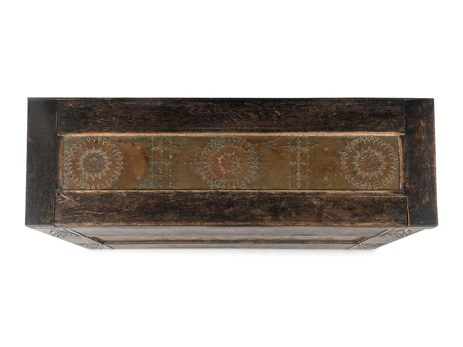 A Repousse Copper-Inset Black Painted Oak Chest circa 1901