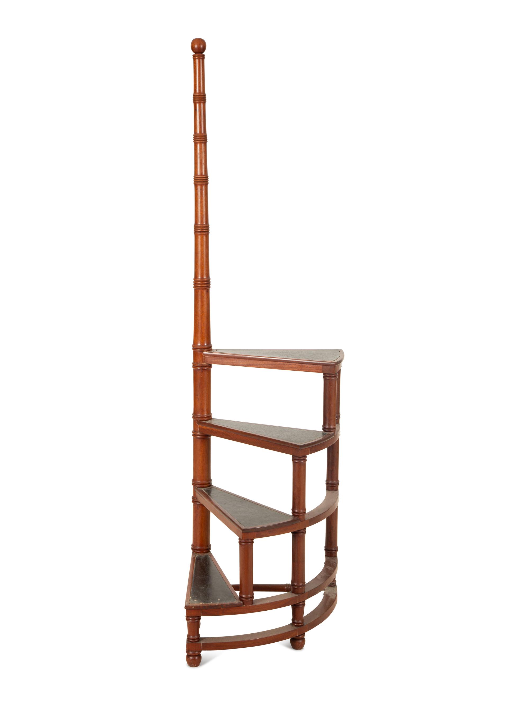 A Set of Regency Style Mahogany Library Steps