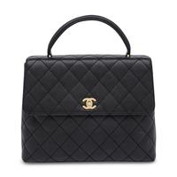 Chanel, Kelly Handle Bag in Black Caviar Leather