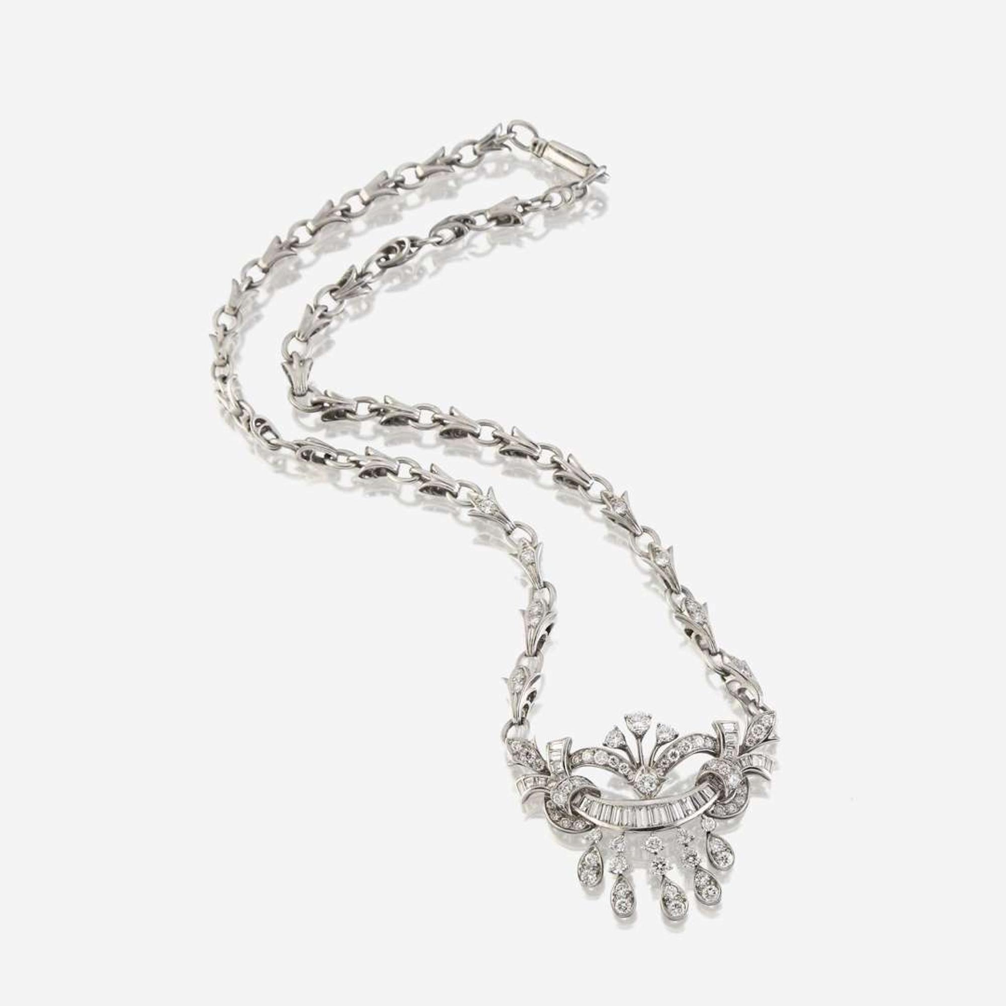 A diamond and palladium necklace, Tiffany & Co. circa 1940s