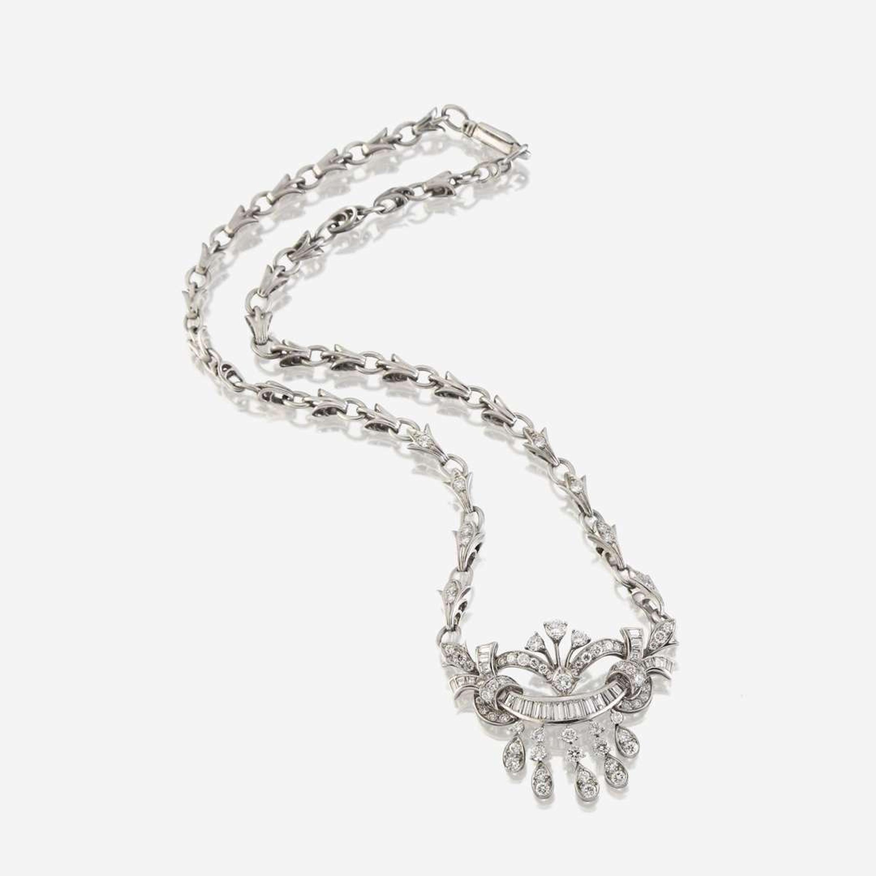 A diamond and palladium necklace, Tiffany & Co. circa 1940s