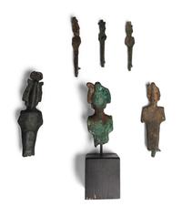 Six Egyptian Bronze Osiris Figures