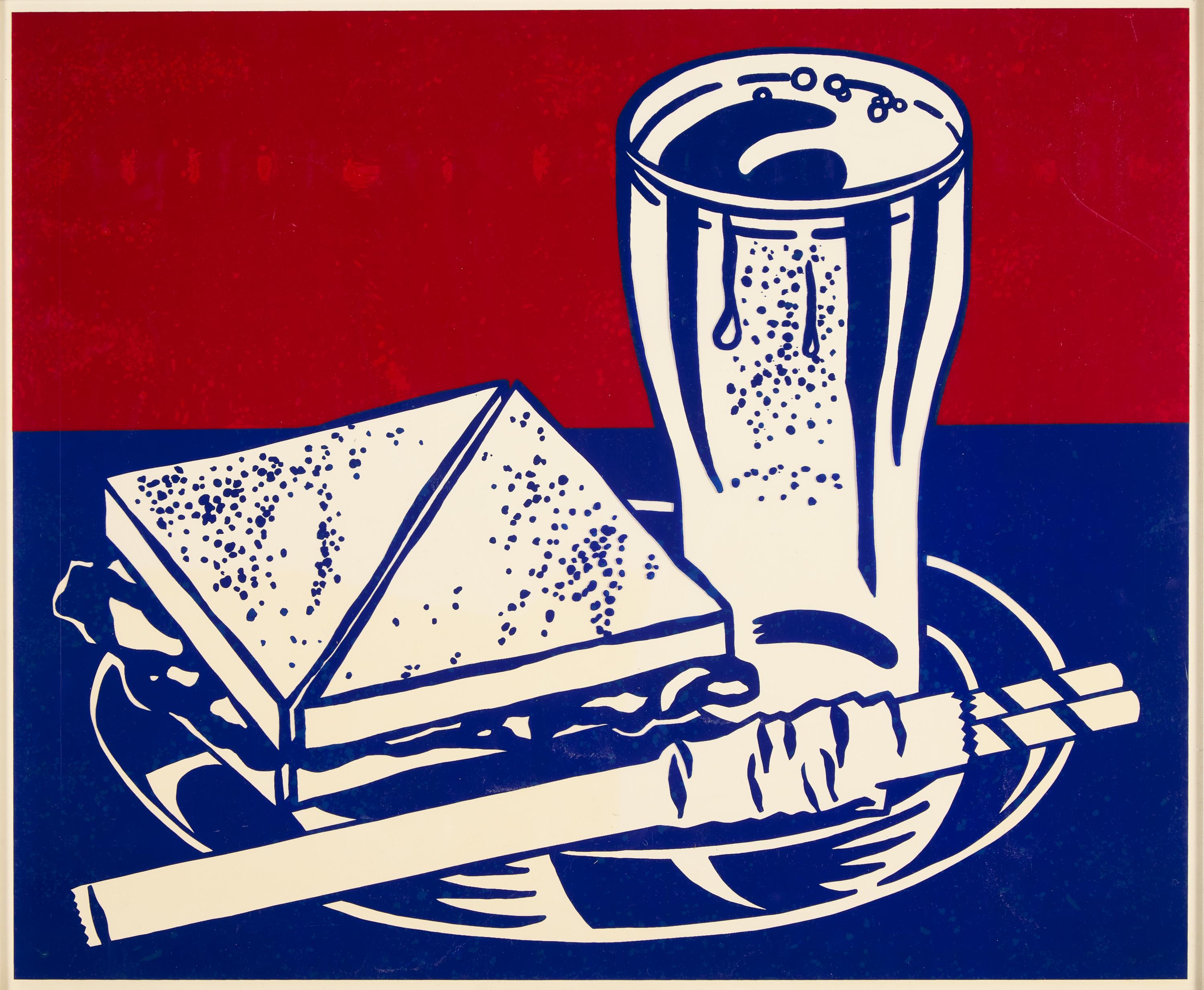 Roy Lichtenstein (American, 1923–1997) — Sandwich and Soda (from X + X (Ten Works by Ten Painters) ), 1964