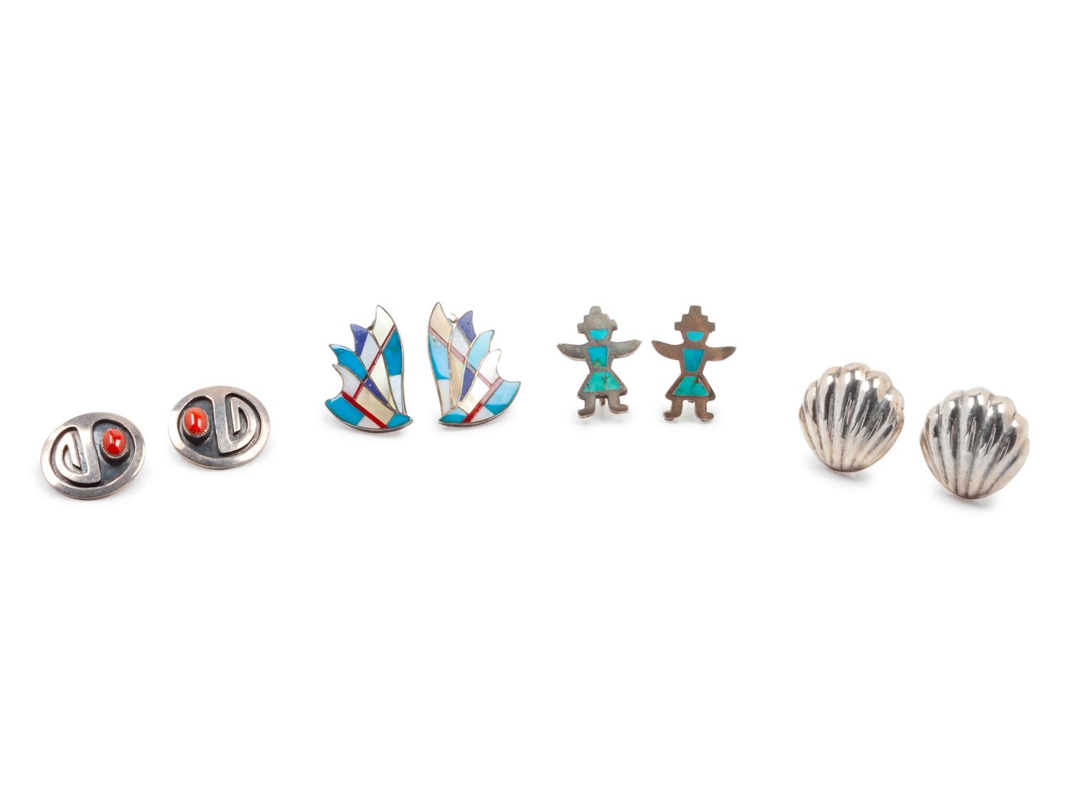 Four Pairs of Vintage Earclips