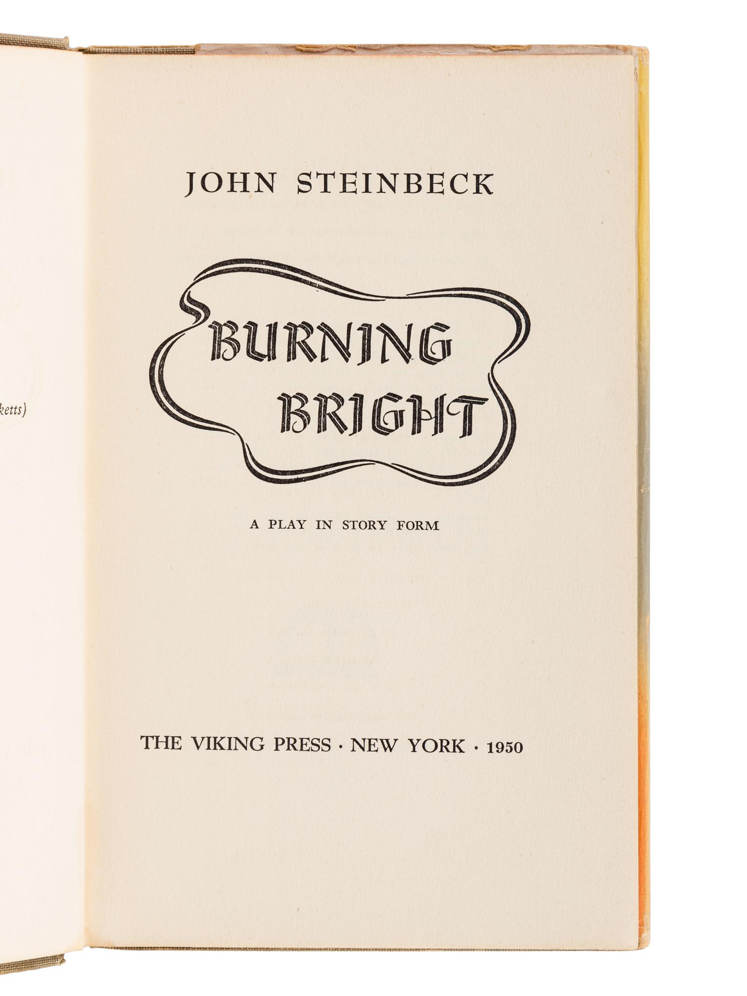 STEINBECK, John (1902-1968). A group of 8 works by Steinbeck, comprising: