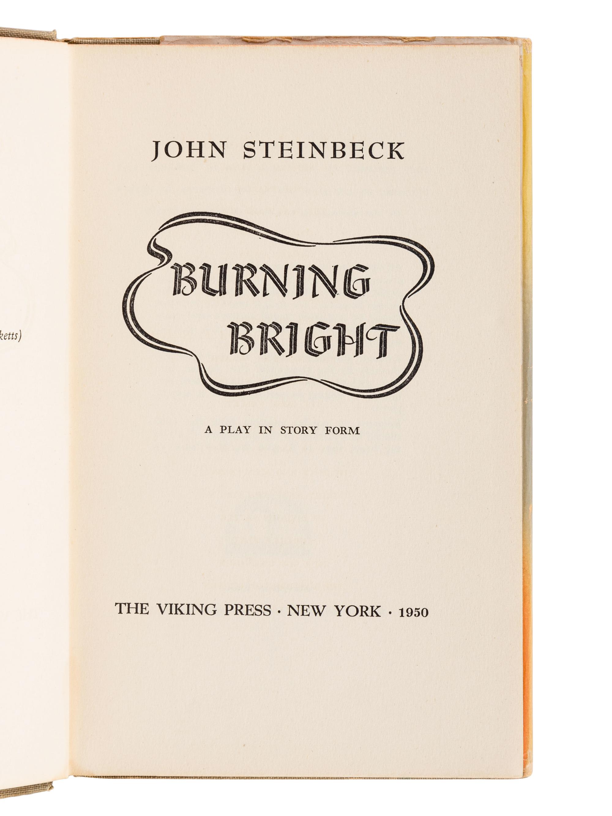 STEINBECK, John (1902-1968). A group of 8 works by Steinbeck, comprising: