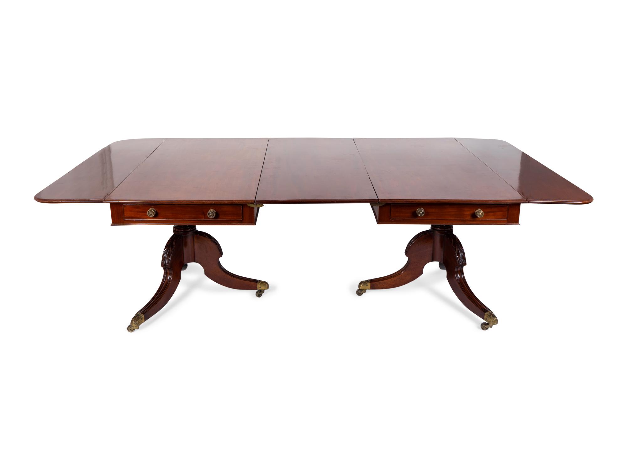 A Regency Style Mahogany Two-Pedestal Dining Table — 19TH CENTURY