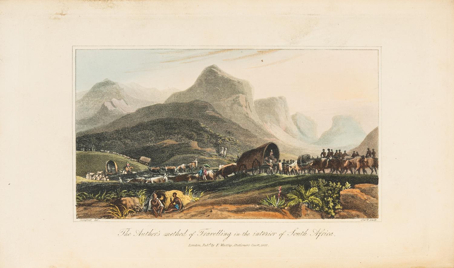 CAMPBELL, John (1766-1840). Travels in South Africa. London, 1822. FIRST EDITION, LARGE-PAPER COPY, ORIGINAL BOARDS.