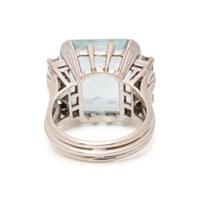 AQUAMARINE AND DIAMOND RING