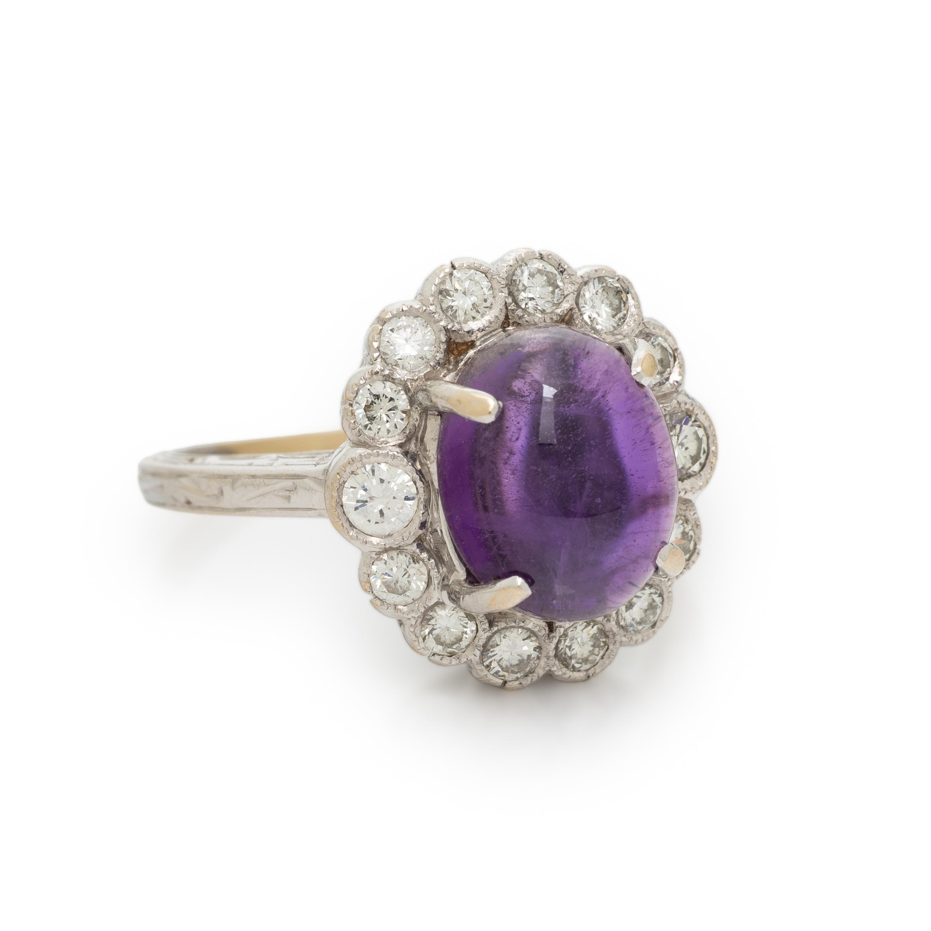 AMETHYST AND DIAMOND RING