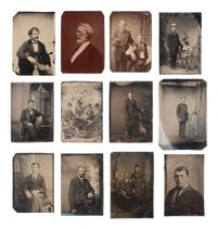 [EARLY PHOTOGRAPHY]. 40+ tintypes of men of varying ages, incl. individual and group portraits.
